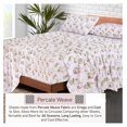 thumbnail image 4 of TiaGOC 100% Cotton Percale Sheets for Queen Size Bed - 16 Inches Deep Pocket Perfect Fitting - Crisp & Cool - Smooth & Comfortable - Ivory Floral (1 Flat, 1 Fitted & 2 Pillowcases), 4 of 9