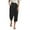 Black, variant on Capri Pants For Women Tapered Cotton Linen Front Button Up Waist Casual With Pockets Work Trousers For Women