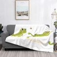 thumbnail image 2 of Zufioo Hunting Frog Print Horizontal Flannel Blanket, Anti-wrinkle, Anti-shrinkage, Anti-allergic Plush Blanket, Household Items Suitable for Bedroom-40"x30", 2 of 6