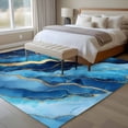 thumbnail image 5 of Abstract Art Large Area Rugs 6x9 ft Water Ripple Blue Gradient Marbling Washable Rug Non Slip Indoor Carpet Absorbent Floor Mat for Living Room Bedroom Dining Room, 5 of 9
