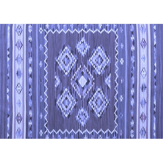 Ahgly Company Indoor Rectangle Southwestern Blue Country Area Rugs, 5' x 7'