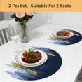 thumbnail image 5 of Navy Blue Ombre Round 15 Inch Placemats Set of 2, Primeval Forest Modern Abstract Art Aesthetics HeatResistant Non Slip Place Mats for Dining Table, Wipeable Kitchen Table Mats for Housewarming, 5 of 9