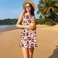 thumbnail image 3 of Fotbe rock music Skull record Vestido de Verano sin Mangas para Mujer – Vestido Midi Línea A, Estilo Camiseta Floral, Vestido Playero Casual y Fluido, 3 of 7