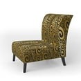 thumbnail image 2 of Designart "Gold And Black Swirl I" Upholstered Mid-Century Accent Chair - Arm Chair, 2 of 5