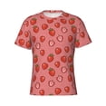 thumbnail image 4 of Vsdgher Red Strawberry Print Men's Dry Fit Mesh Athletic Shirts Moisture Wicking Tennis T-Shirt Tops, 4 of 9