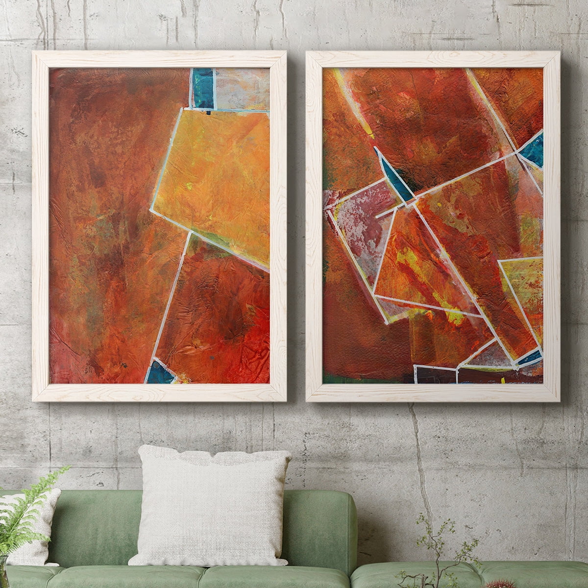 Primary Connection I - Premium Framed Canvas 2 Piece Set - Ready to Hang