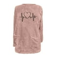 thumbnail image 4 of Odeerbi Women's Sherpa Pullover Oversized Fuzzy Fleece Sweatshirt with Pocket Winter Warm Loose Solid Round Neck 2025 Long Sleeve Tops Pink, 4 of 4