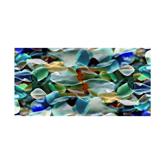 Canvas Wall Art - David Manlove 'Seaglass Abstract 2' Wall Art for Living Room, Bedroom, or Office Décor by Trademark Fine Art - 19 x 10 Inches