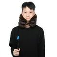 thumbnail image 4 of FAGINEY Portable Thicken Air Inflatable Neck Pillow U-Shaped Cervical Vertebra Tractor Pillow Coffee, 4 of 7