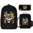 thumbnail image 1 of Guns N’ Roses Backpack Set of Three Spacious Daypack Lunch Carrier and Pencil Bag, 1 of 5