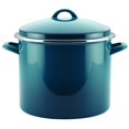 thumbnail image 1 of Maceta Rachael Ray esmaltada sobre acero, 12 litros, con tapa azul marino, 1 of 4