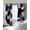 Blue, variant on Navy Blue Black Geometric Blackout Curtains for Bedroom/Living Room, Thermal Insulated Kitchen Curtains, Modern Abstract Art Block Grommet Darkening Window Treatment Drapes 27.5"x39"x2