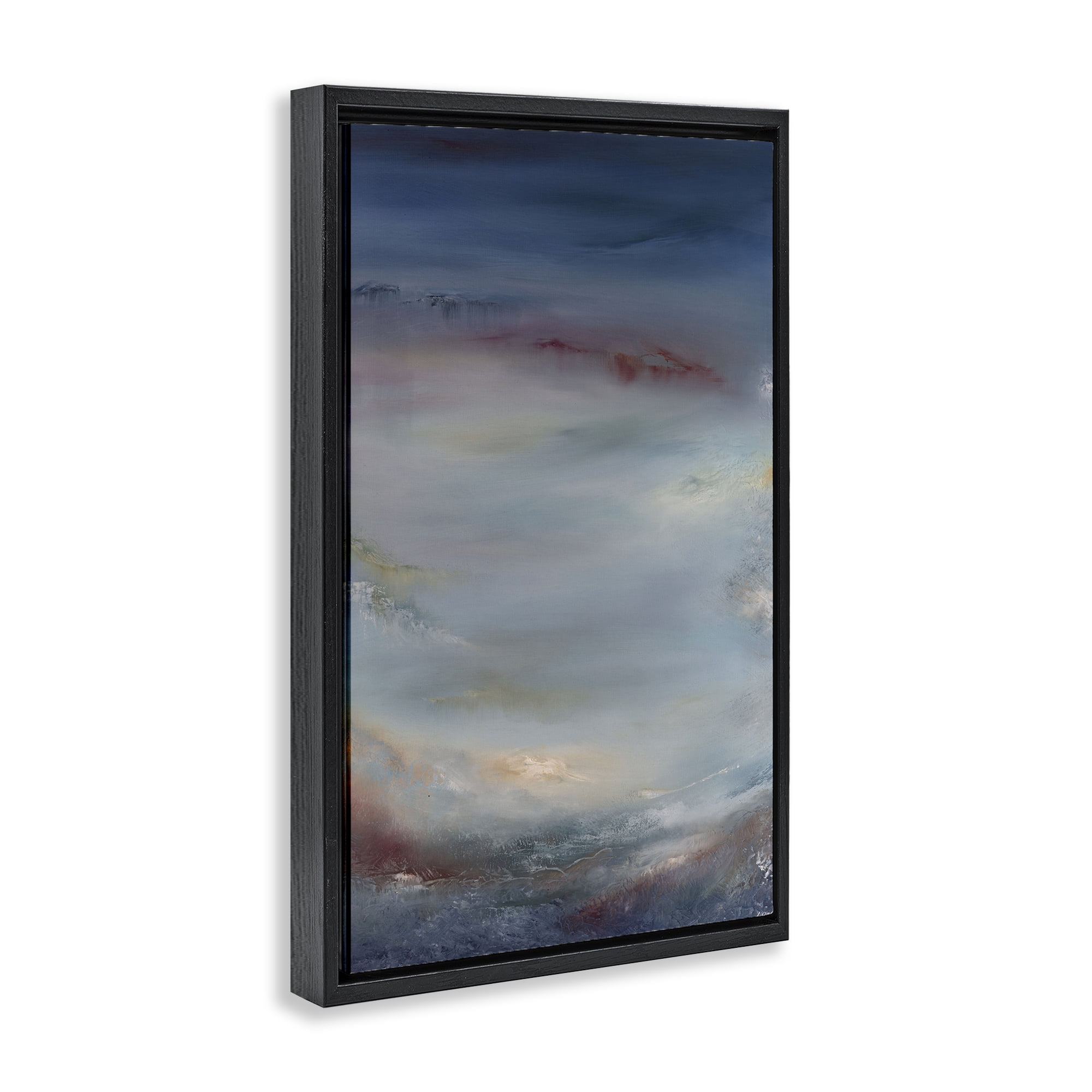 Stupell Industries Coral Underwater Impression Abstract Painting Black Floater Framed Canvas Art Print Wall Art, 21 x 31
