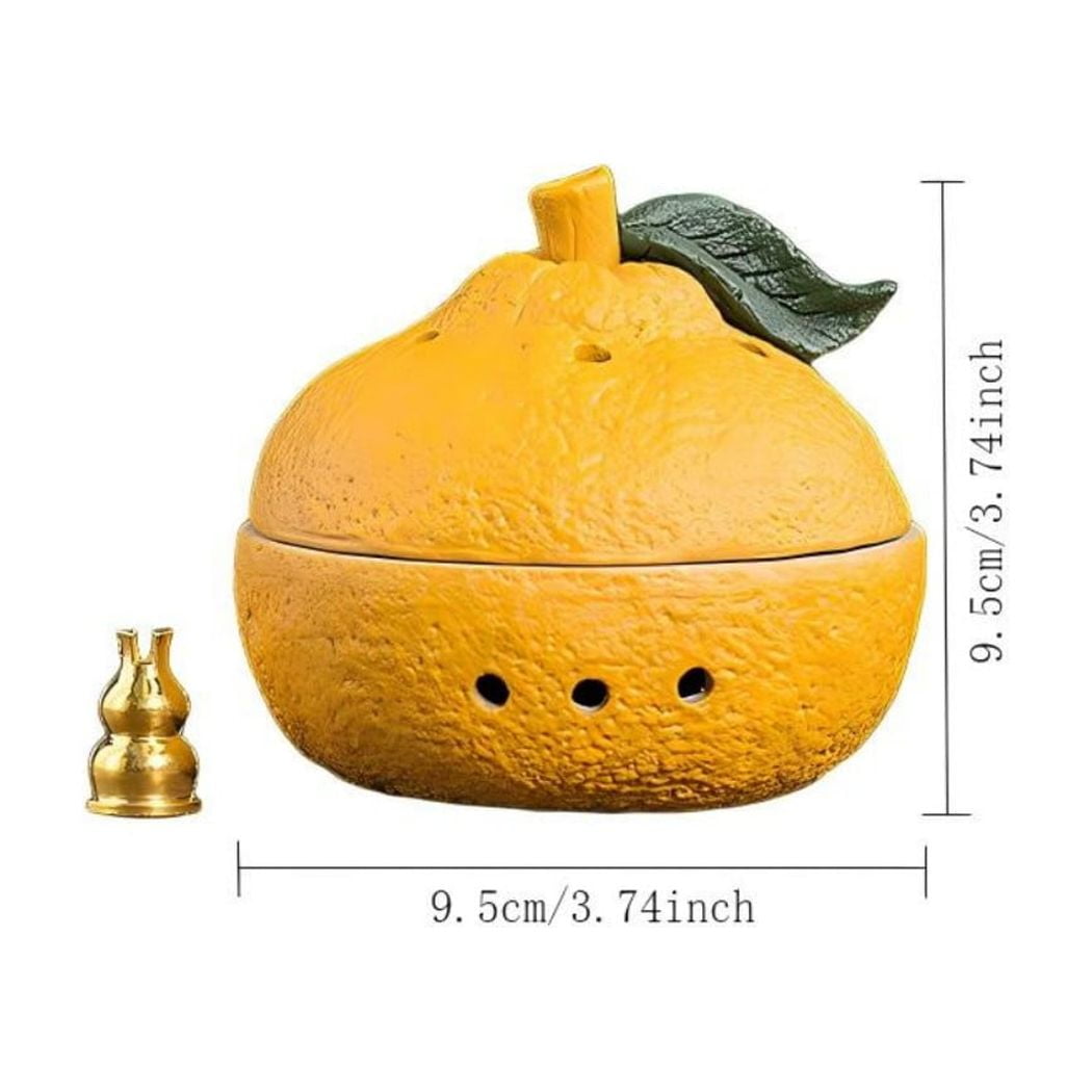 Warmself Incense Holder Modern Minimalist Circular Incense Stick Burner for Cones or Sticks for Yoga & Meditation, Enhance Atmosphere,Ceramic Ash Catcher Yellow Orange