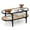 Black, variant on Costway 2-Tier Coffee Table Tempered Glass Top with PE Rattan Shelf & Acacia Wood Frame Brown