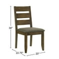 thumbnail image 3 of Newboti Furniture Set of 2 Upholstered Seat Dining Chairs in Knotty Nutmeg Finish 80918, 3 of 8