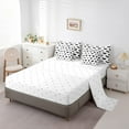 thumbnail image 3 of Erosebridal Cute Love King Comforter Set 7 Piece,Black and White Romantic Bed in a Bag,Kawaii Heart Shaped Sheet Set with Comforter,Graffiti Style Love Heart Bed Sets, 3 of 6