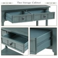 thumbnail image 5 of Entryway Table with Solid Wood Legs Console Table Traditional Design with Two Drawers and Bottom Shelf Sofa Table, 5 of 7