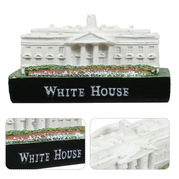 Amosfun Resin Garden Statues White House Sculpture Architectural Model 1Pcs