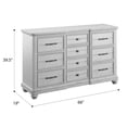 thumbnail image 4 of JERFIT 10-Drawer Dresser with Mirror, Coastal Farmhouse Bedroom Furniture, Engineered Wood Storage Chest, Soft Gray Finish, 66" Long, 4 of 6