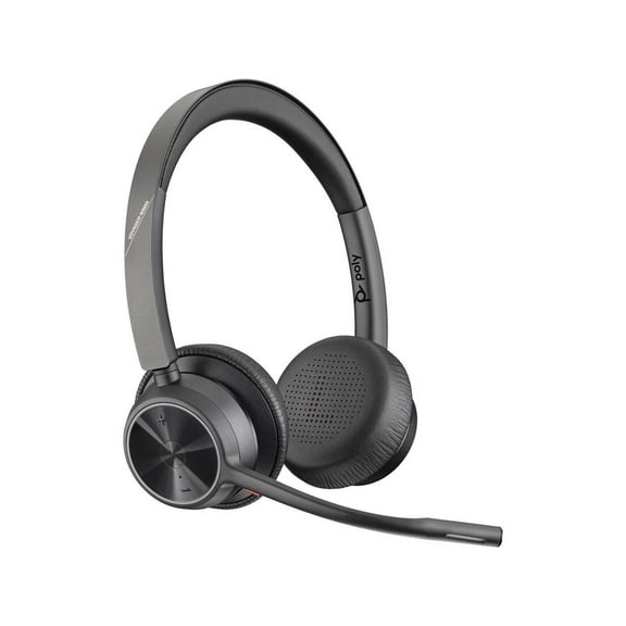 Poly Voyager 4320-M - Headset - on-ear - Bluetooth - wireless, wired - USB-A via Bluetooth adapter - black - Certified for Microsoft Teams, Zoom Certified