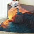 thumbnail image 6 of Bingfone Lighthouse At Sunset Coast Print Flannel Fleece Blanket Throw Blanket for Bed,Sofa,Couch,Travel,Camping(50"x40" ), 6 of 8