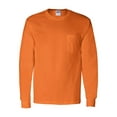 thumbnail image 2 of Gildan - Ultra Cotton Long Sleeve Pocket T-Shirt - 2410 - Safety Orange - Size: L, 2 of 3