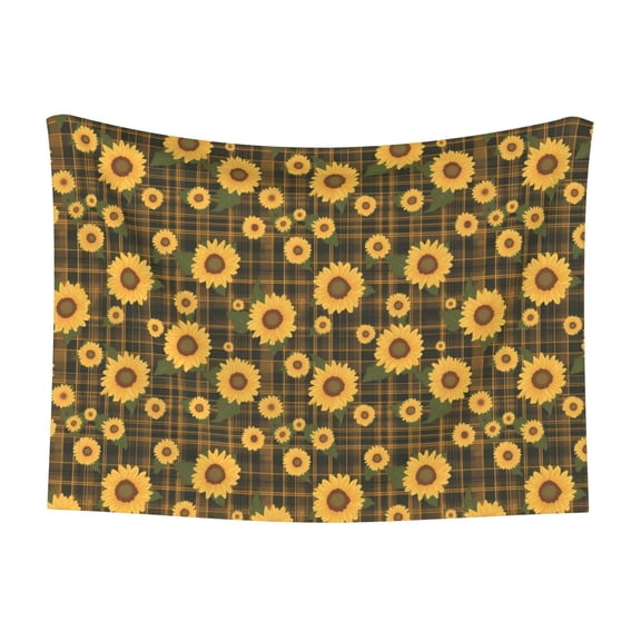 Naloa Vintage Plaid Sunflower Dog Blanket, 3 Sizes Cat Blanket for Indoor Cats Large Medium Small Dog Gifts-