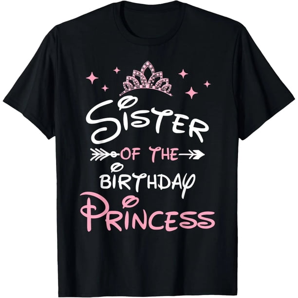 Playera para Niña Hermana de la Princesa Cumpleañera - Algodón 100%