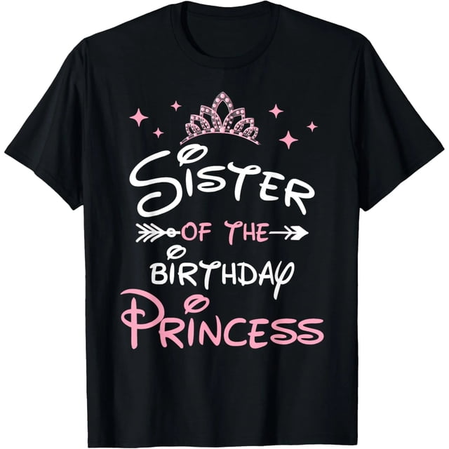 Playera para Niña Hermana de la Princesa Cumpleañera - Algodón 100%
