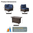 thumbnail image 6 of Gaildon 7 Piece Patio Furniture Set with Fire Pit Table, All Weather Outdoor Sectional PE Rattan, Patio Conversation Sets with Cushions and Glass Coffee Table for Garden Lawn Balcony Porch Deck, 6 of 9