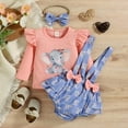 thumbnail image 3 of Baby Girl Floral Romper Ruffle Lace Dress Long Sleeve Fall Spring Pullover Skirt with HairBand,0-24M, 3 of 7