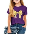 thumbnail image 2 of Spazoro Little & Big Girls Boys T-Shirts Tees, Graphic Casual Crew Neck Short Sleeve Breathable Summer Tops for Kids Unisex Purple Size 11 T, 2 of 7
