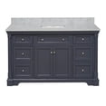 thumbnail image 6 of Sydney 60" Single Bathroom Vanity with Marine Gray Cabinet and Carrara Marble Top, 6 of 6