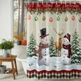 thumbnail image 3 of Shower Curtains Sets for Bathroom Decor Snowman Elk Xmas Ball Pine Tree Waterproof Bathroom Curtain with Hooks, Winter Snowflakes Retro Plaid for Bathroom Decor,36x72IN, 3 of 9