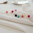 thumbnail image 5 of Xiao Hua Mantel de lino y algodón resistente con borlas, resistente al polvo, para decoración de mesa de cocina y comedor, 140 x 140 cm (blanco), 5 of 5
