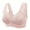 #1 Pink, variant on Lolmot Women's Plus Size Front Closure Wirefree Jacquard Back Support Posture Bra Solid Color Soft Cotton Bra