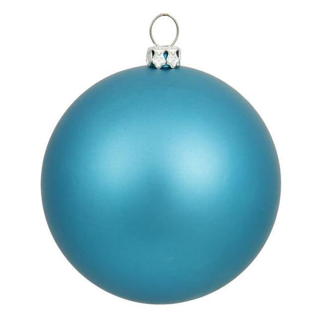 8 in. Turquoise Matte UV Drilled Cap Christmas Ornament Ball