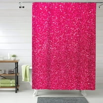 Shower Curtain 60 x 72 inch - Rose Red Glitter Waterproof Shower Curtain for Bathroom, Washable Shower Curtain Set with Hooks Bathroom Accessories