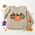 thumbnail image 6 of TKLPEHG Womans Thanksgiving Sweatshirts Plaid Polka Dots Pumpkin Graphic Sweatshirt Fall Fashion Crew Neck Holiday Tops Long Sleeve Casual Pullover (Khaki,L), 6 of 6