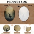 thumbnail image 3 of Canvas Wall Art Vintage Moody Wildlife Hunting Reindeer Rustic Landscape Deer Fog Oval Framed Canvas Prints Hunting Theme Wall Hanging Decor for Cabin Lodge 8.6"x11.4", 3 of 7