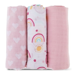 Parent's Choice Muslin Extra Large Swaddle Blankets, 3-Pack