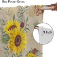 thumbnail image 5 of Retro Sunflower Kitchen Window Curtains,Vintage Rustic Farmhouse Spring Summer Nature Floral Butterfly Print Blackout Window Drapes for Bedroom Living Room Bathroom Cafe 84x84in, 5 of 6