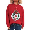 thumbnail image 1 of Chandail de Noël Rouge Moyen pour Femmes 3D Poupée Décorée Automne et Hiver Chandail Décontracté, 1 of 5