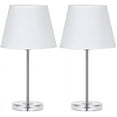 thumbnail image 6 of Modern Silver Table Lamps Set of 2 with White Shade and Acrylic Base, 6 of 7
