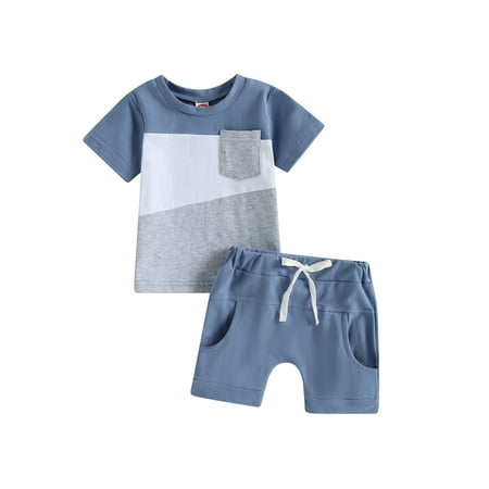 

Qtinghua Toddler Baby Boy Summer Clothes Short Sleeve T-Shirt Tops Shorts Set 2Pcs Infant Causal Outfits