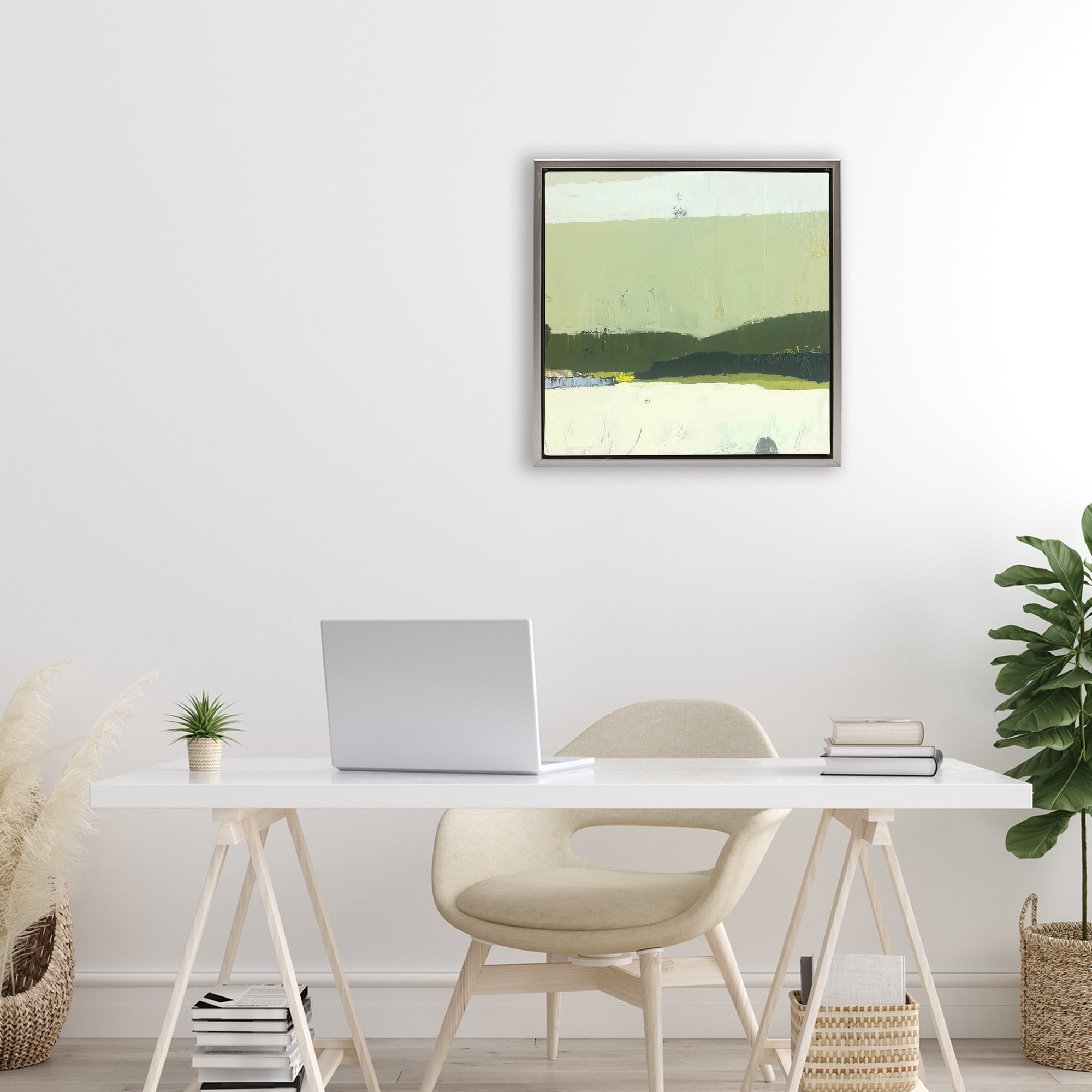 Stupell Industries Bloom Serene Layered Landscape Gray Framed Floater Canvas Wall Art, design by Julia Foug