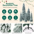 thumbnail image 6 of Christmas Trees 8FT, 6FT, 4FT x 3 Pre-Lit Pencil Christmas Trees, 5-set Slim Artificial Christmas Tree With Snow Flocking, Xmas Holiday Decoration Tree, 1455 Branch Tips, 520 LED Lights with 11 Light, 6 of 14