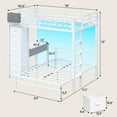 thumbnail image 2 of Afuhokles Bunk Bed with Desk, Full Over Full Bunk Beds with 5 Storage Drawers and Charging Station, White, 2 of 9