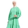thumbnail image 3 of Green - Crew neck - Unlined - Modest Dress - Benin, 3 of 5